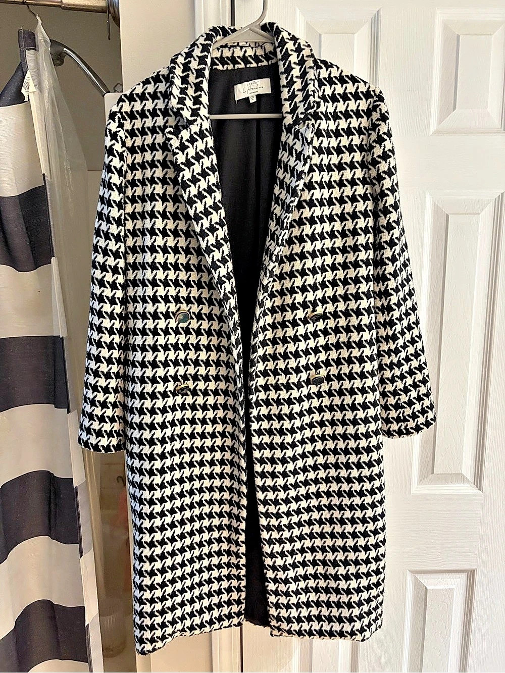 L'Academie Women's Houndstooth Coat Size XS Like New